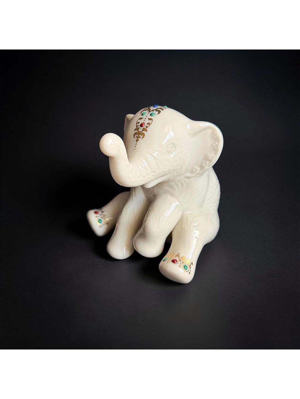 Vintage Lenox Elephant Figurine China Jewels 1992 Porcelain- 5" - 10207